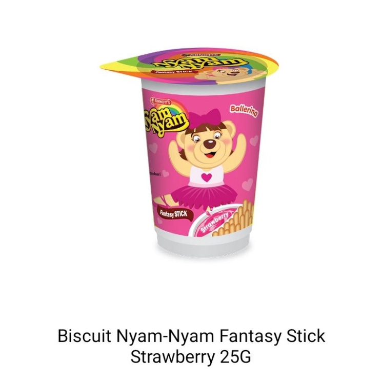 

Arnott's biscuit nyam nyam fantasy stick strawberry 25gr