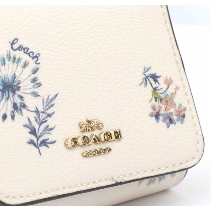 Coach Wallet Small Tri gold Dandelion Floral Blosom Multi (C2924)