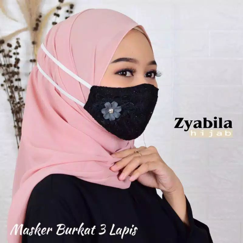 PROMO! Masker Brukat 3 Lapis Original ZiabilaHijab