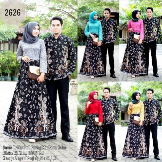 Gamis couple brokat busui keris