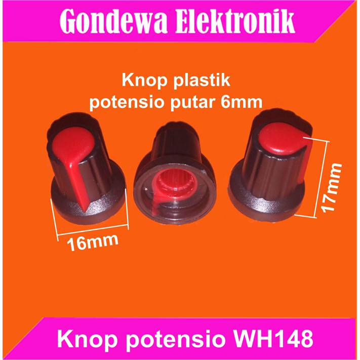 WH148 Knop mixer potensio putar warna hitam merah