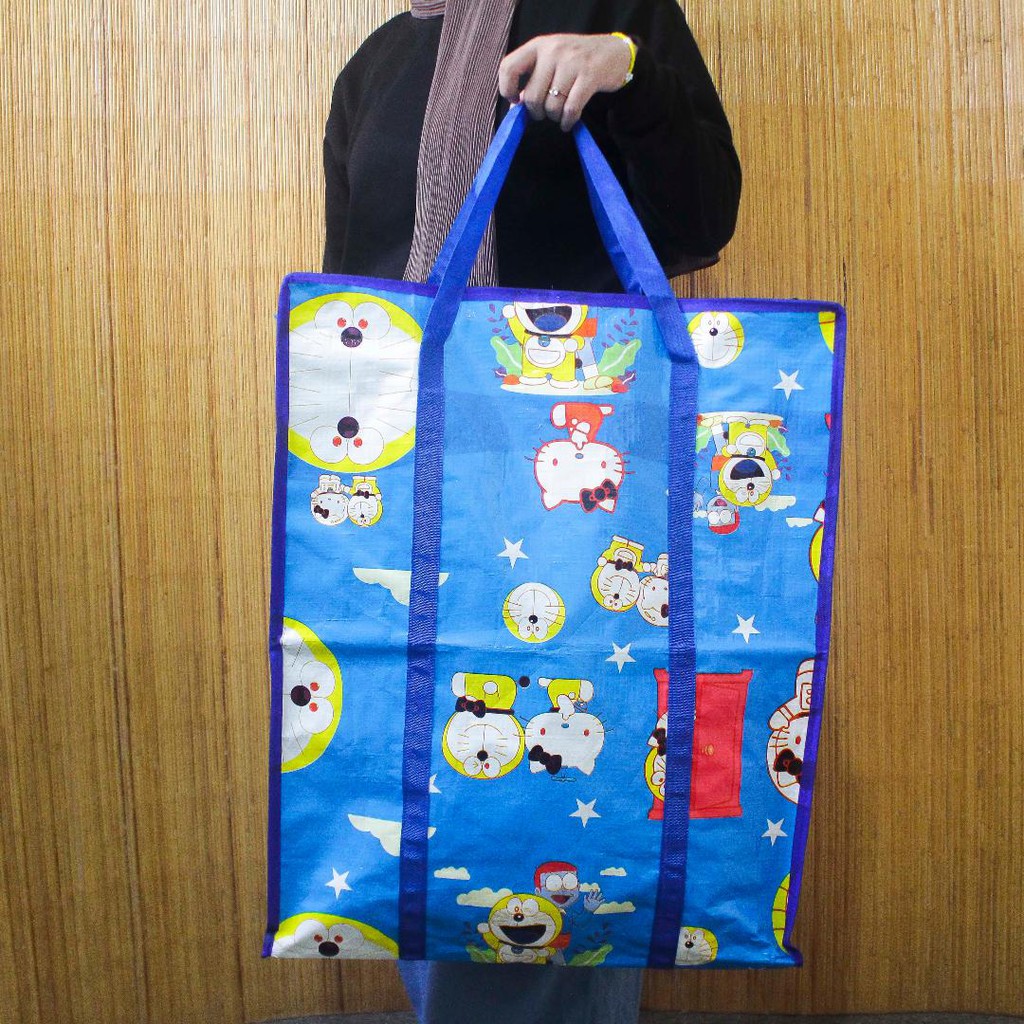 Travelbag Besar Tas Baju Besar Travel Bag Lipat Jumbo Bahan Plastik Tas Pakaian Besar Doraemon Serbaguna Murah