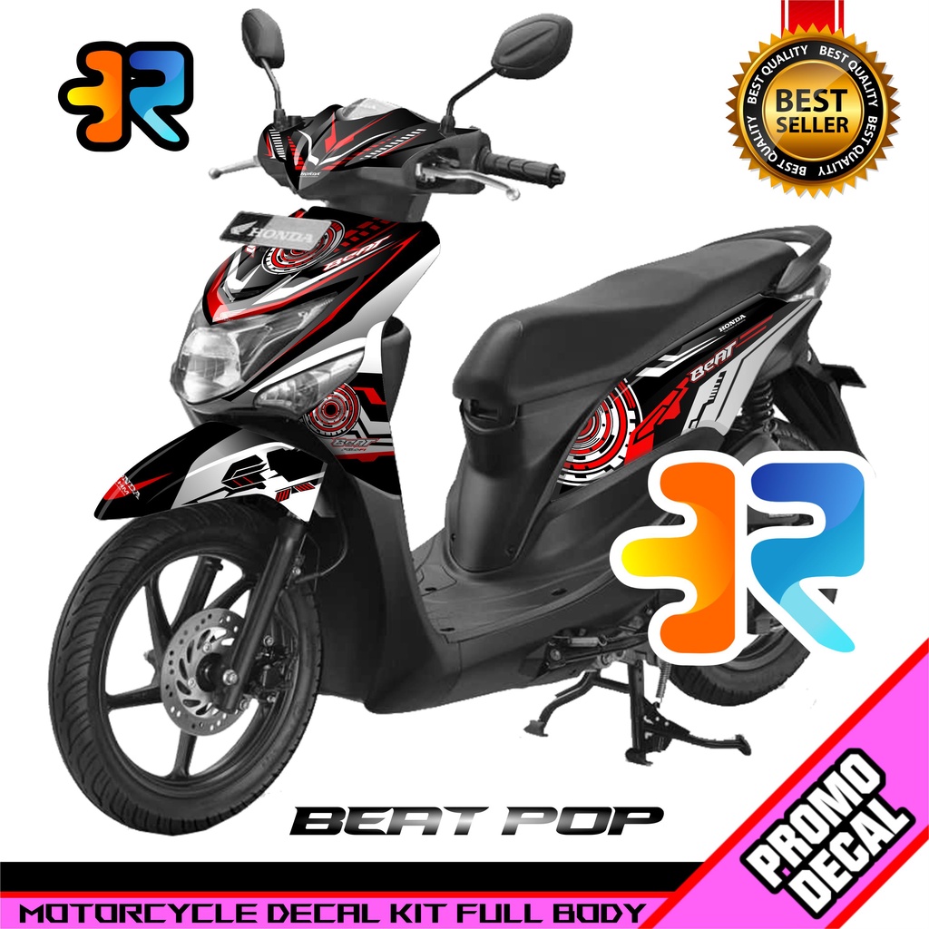 Decal Motor Beat Pop Desain Hitech Sticker Decal Full Body