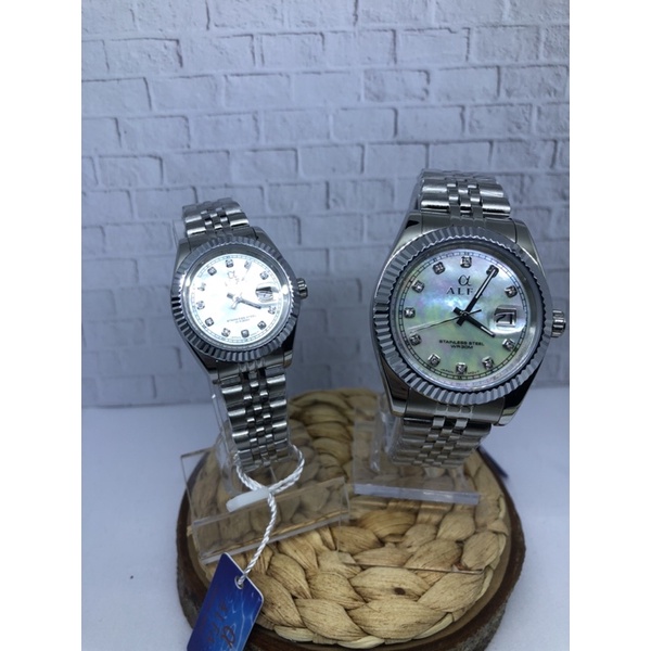 JAM TANGAN WANITA PRIA COUPLE ALFA 99105L ORIGINAL BERAGARANSI