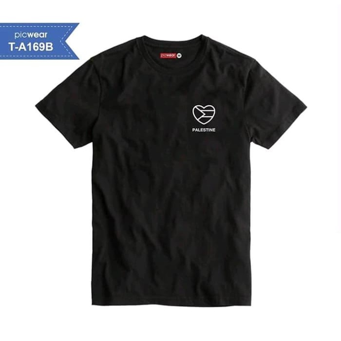 CJ263 Kaos Baju Obral Combed 30S Distro LOGO KECiL PALESTiNE PALESTiNA polos