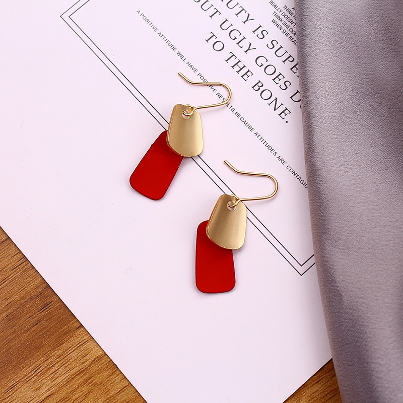 Segar Gadis Korea kontras warna anting-anting anting-anting musim panas kesederhanaan Mori gaya anti