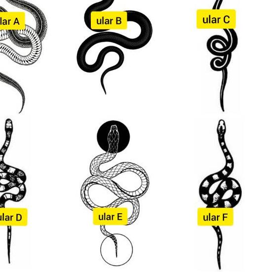Viral Tato Temporer/Stiker Tato Minimalis - ULAR - Tato ular kecil Tato snake Tato minimalis 「⭐Terba