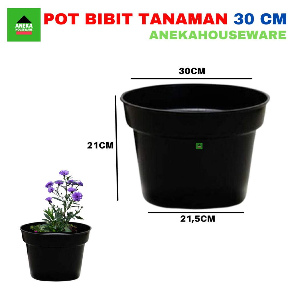 Pot Bunga Bibit Hitam 30 Cm TB