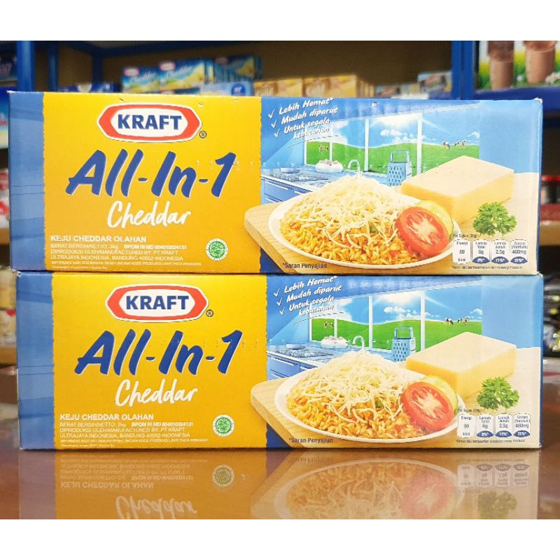 Keju Kraft All In One 2Kg / Keju Cheddar 2Kg (Expired April 2022)