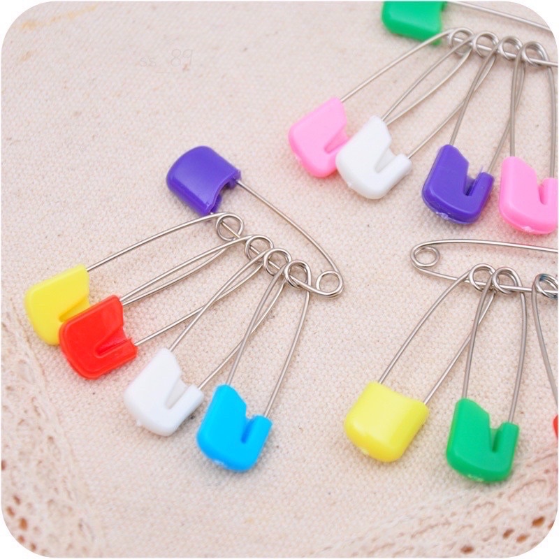 [ECER] Peniti Bayi Warna JUMBO Safety Pins Stainless Peniti Popok Bayi Baju Bayi Newborn ECERAN