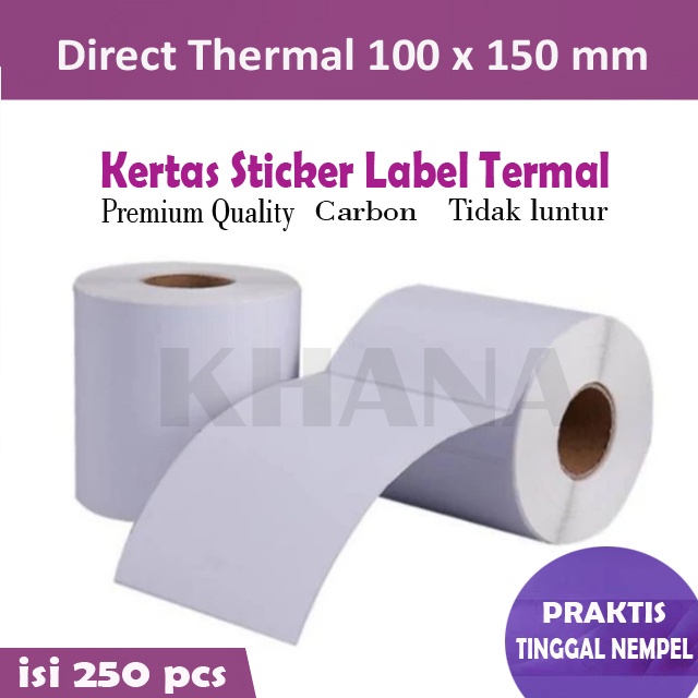 

Kertas Label Thermal 100x150 ukuran A6 isi 250pcs / Label Stiker Barcode Premium Quality