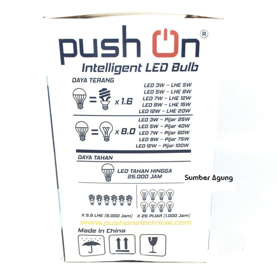 LampuLED Intelligent Bulb Push On Magic 12W 12 Watt 6 Jam Mati Lampu