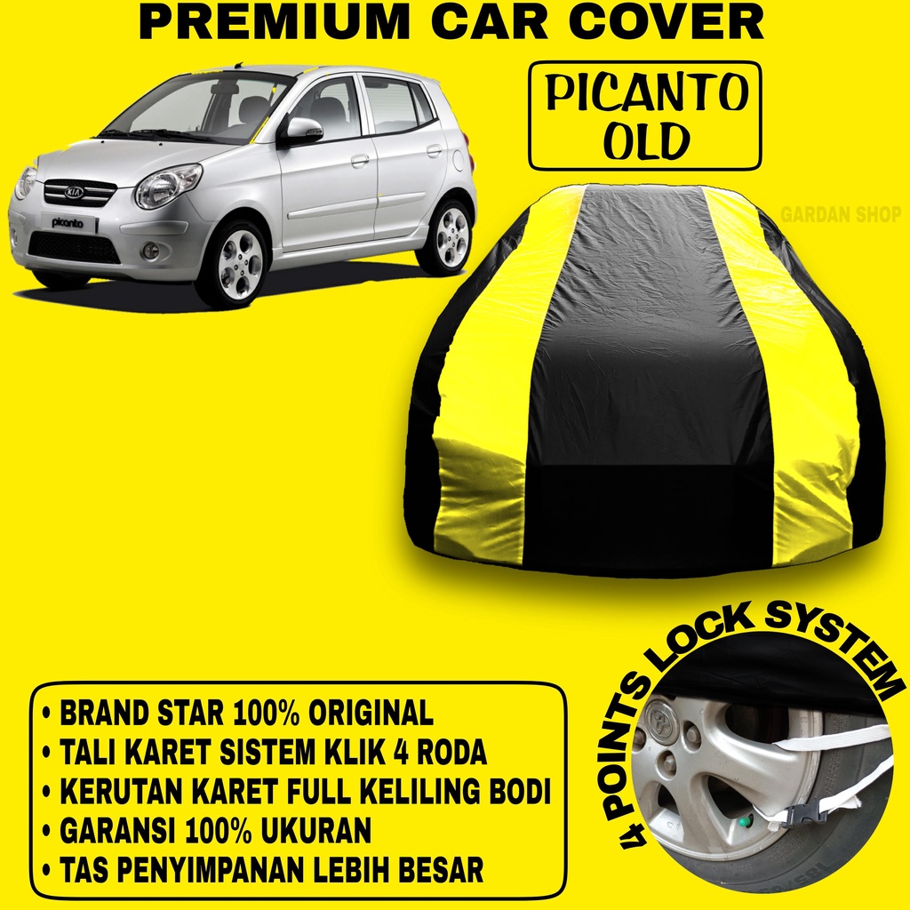 Body Cover PICANTO OLD Sarung Strip KUNING Penutup Pelindung Bodi Mobil Picanto Old PREMIUM