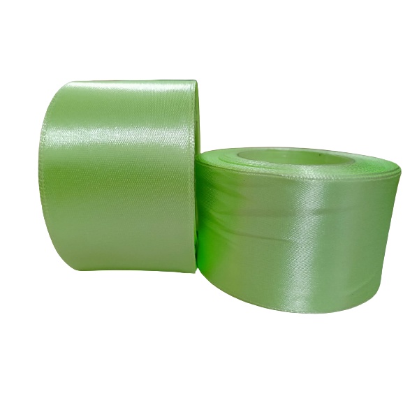 

Pita Satin Besar Hijau Muda 2inch / 5cm Per Roll