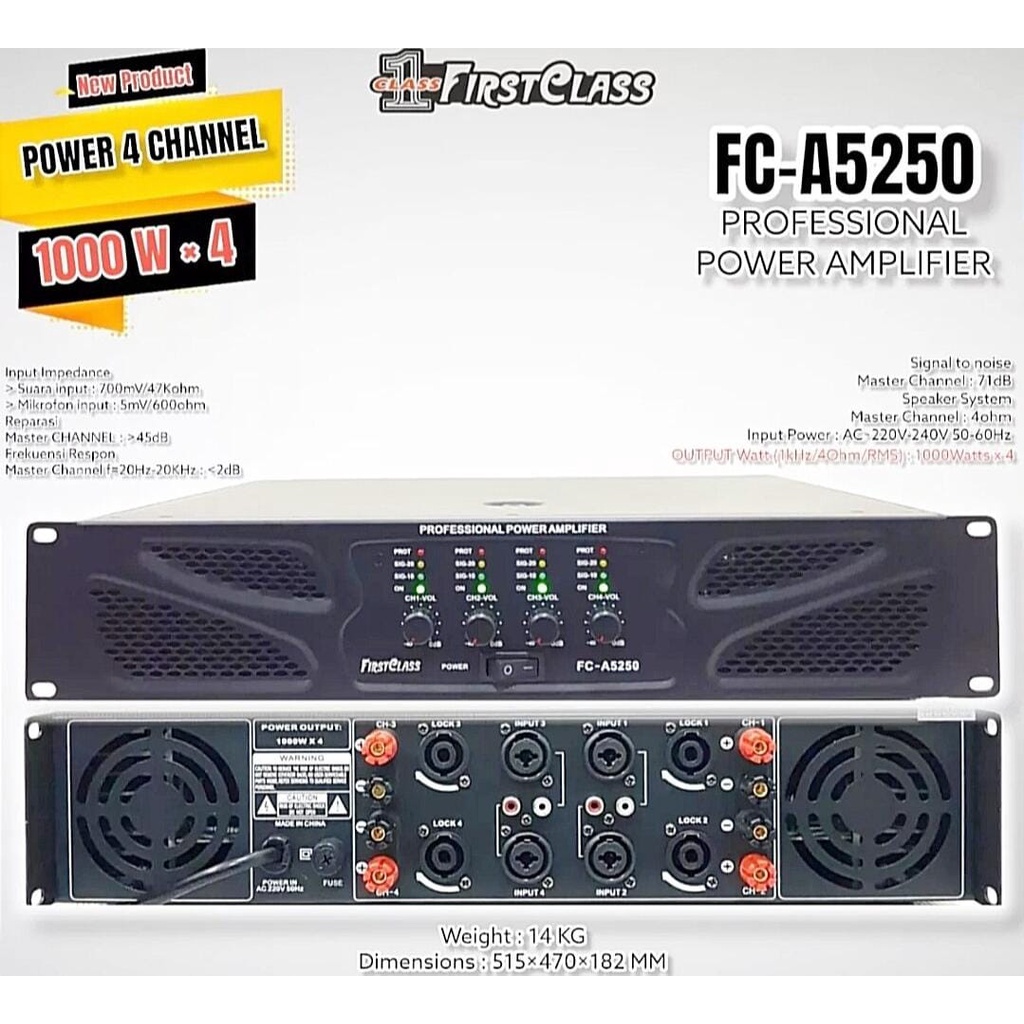 Power Amplifier Profesional Firstclass Fca 5250 Original