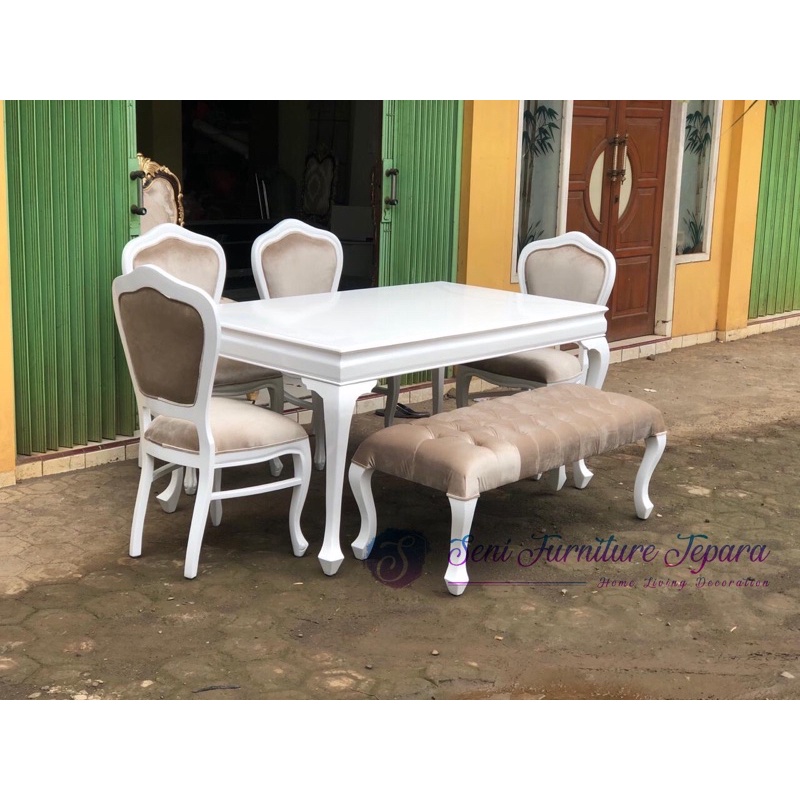 SET KURSI MAKAN 2PCS DAN STOOL PANJANG CUSTOM BY KAK FEBRY