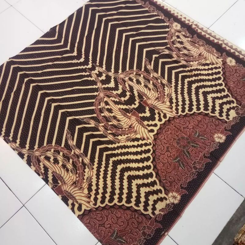 kain batik katun PARIS printing motif lengkungan zigzag