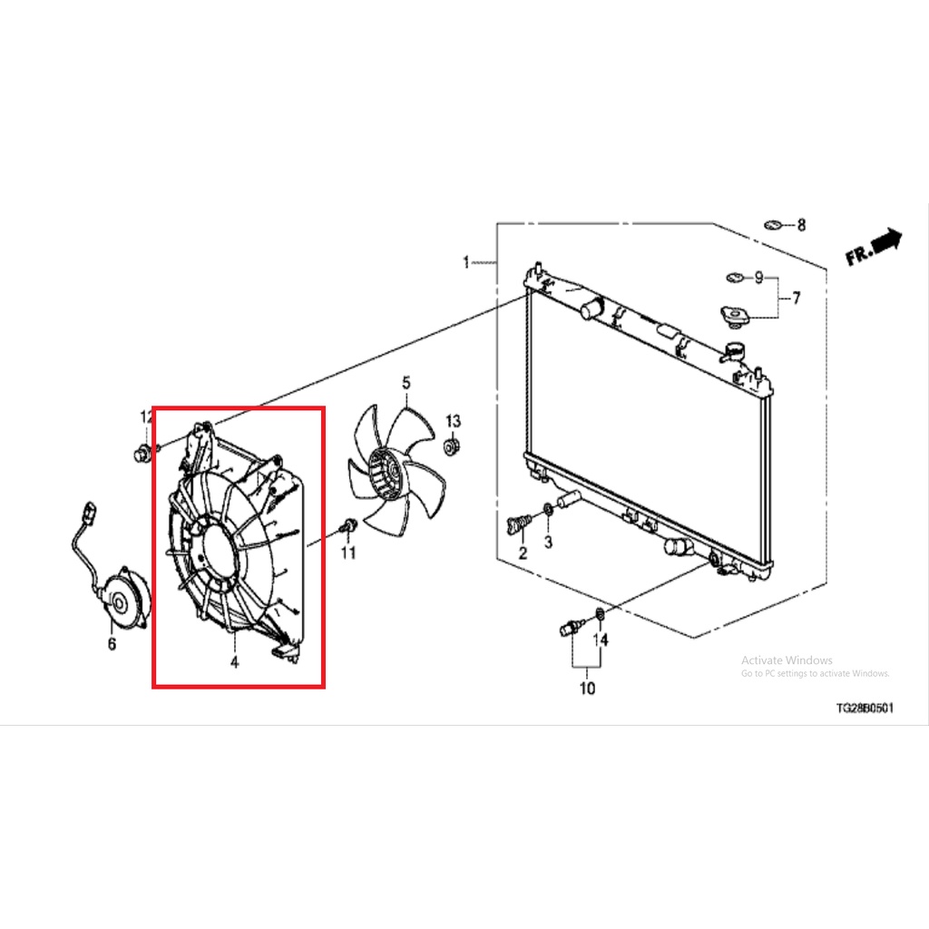 shroud fan rumah kipas sarang kipas radiator brio 2012 2013 2014 19015-RE1-Z01