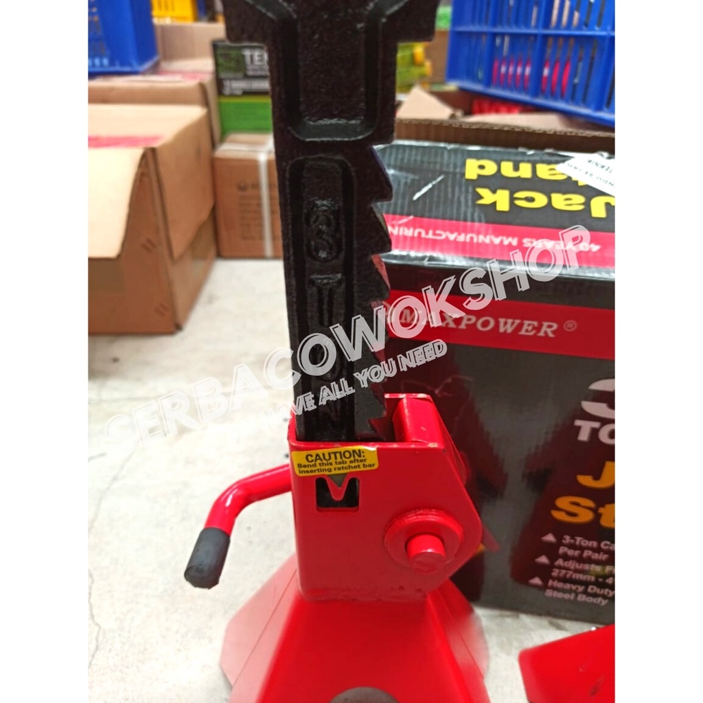 Maxpower Jack Stand 3 Ton Harga Sepasang Jackstand Tahanan Dongkrak Bawah Termurah Berkualitas