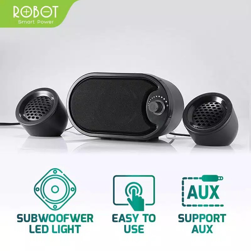 Speaker Multimedia Robot RS170 Laptop Komputer PC USB multimedis 2.1 garansi resmi 1tahun