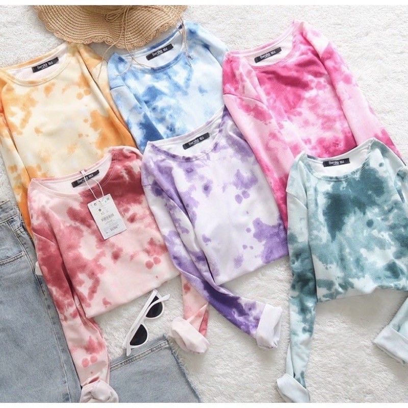 LONGSLEEVE HUKAIRU HAKAIRU TIE DYE ATASAN PAKAIAN WANITA