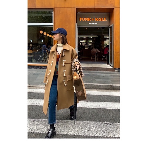 Coat wool korean style long mantel panjang import wanita IU hangat tebal premium jaket jacket winter spring wol woman korea