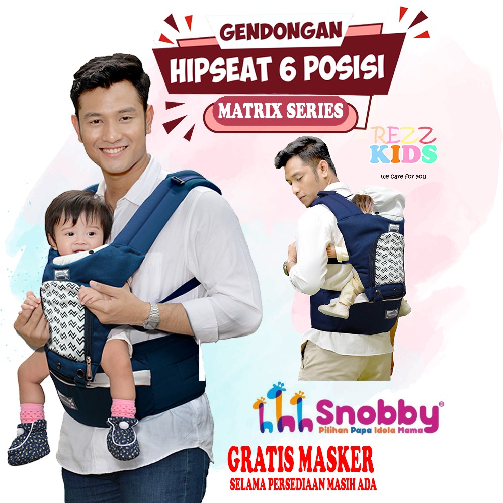 Snobby Gendongan Bayi Depan Hipseat 6 Posisi + Sirkulasi Aplikasi Matrix TPG2147 RZ158