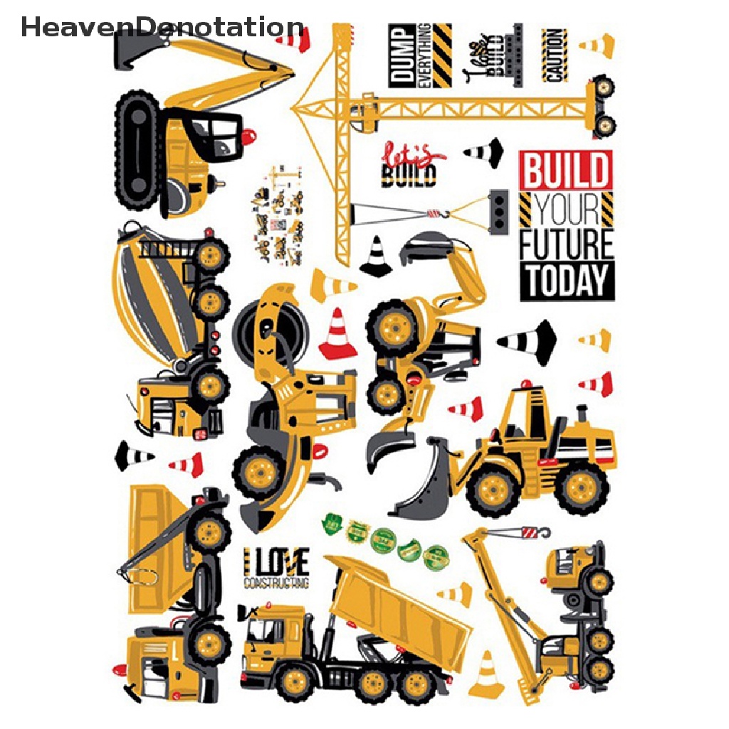 [HeavenDenotation] DIY Wall Sticker Transport Cars Truck Digger Kids Rooms Decor Boys Room Art Wall