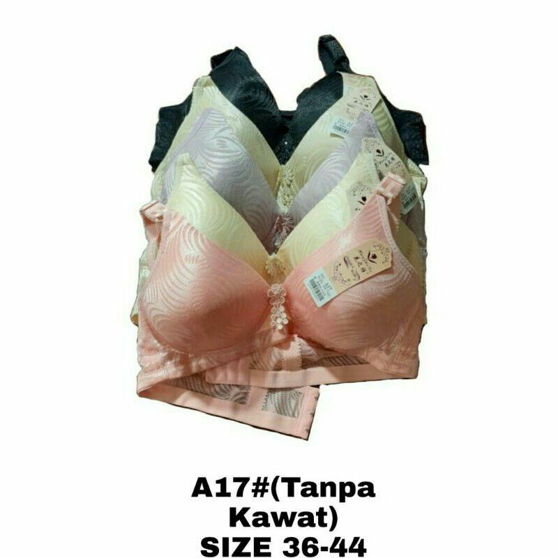 A17 - BRA/BH JUMBO WANITA DEWASA DAN IBU MUDA Bra/BhaTanpa Kawat Nyaman diPakai Uk 36B - 44B