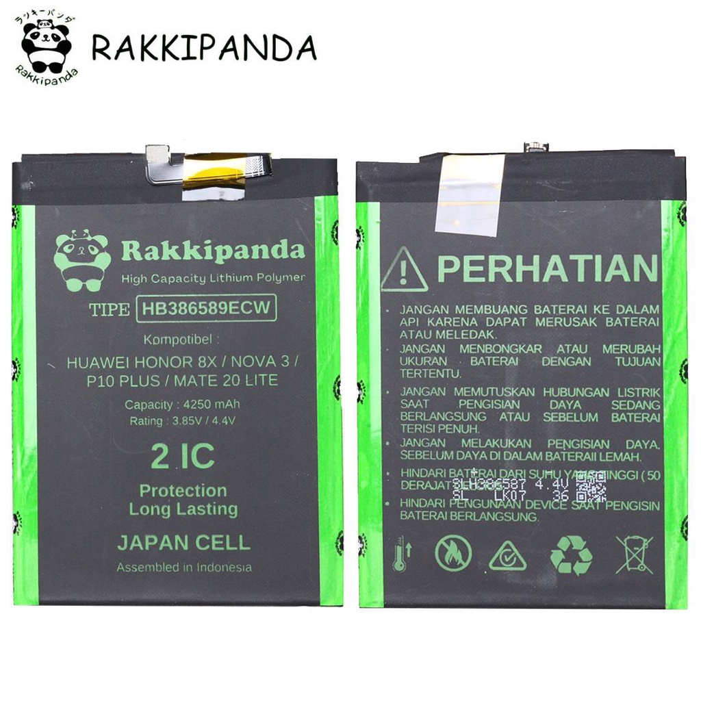 R/K- RakkiPanda - HB386589ECW P10 Plus / Honor 8X / Mate 20 Lite / Nova 3 / Nova 5T Batre Batrai Baterai