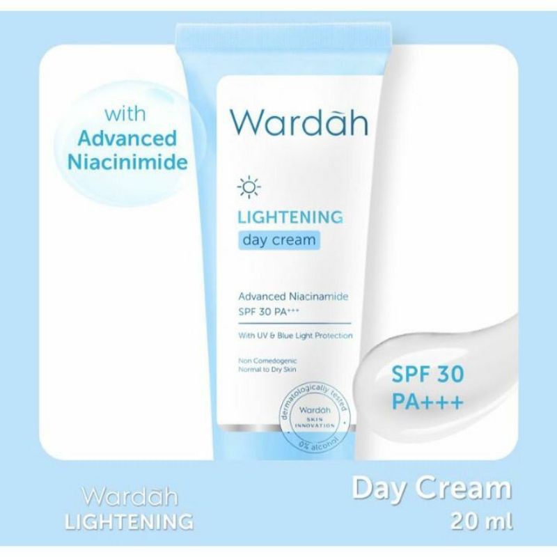 WARDAH LIGHTENING DAY CREAM 30 GR &amp; 20 ML - ORIGINAL 100%