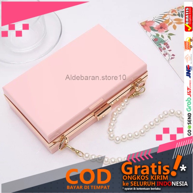 TAS DOMPET CLUTCH BAG PESTA KONDANGAN WANITA MEWAH IMPORT TERBARU 134 - Pink ald21