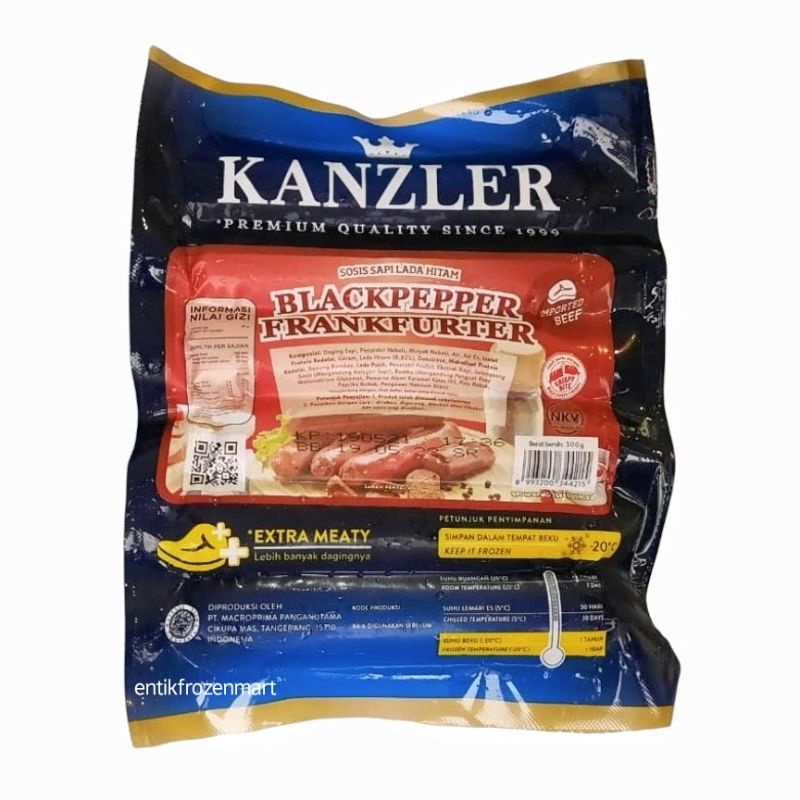 

Kanzler Sosis Black Pepper Frankfurter 300gr