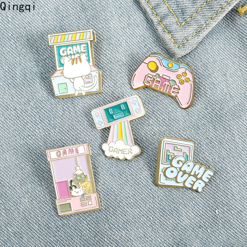 Bros Pin Enamel Desain Kartun Game Player Bangau Pelangi Gaya Vintage Untuk Hadiah