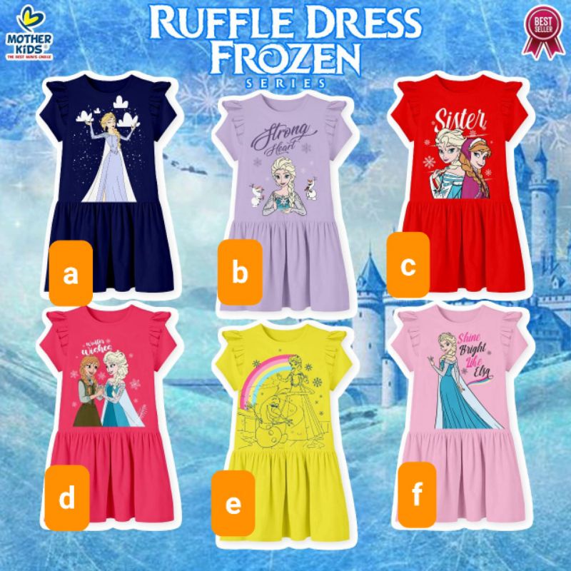Daily Dress Series Disney Frozen/Dress Forzen/ Kaos Dress Frozen anak/ Baju Frozen anak