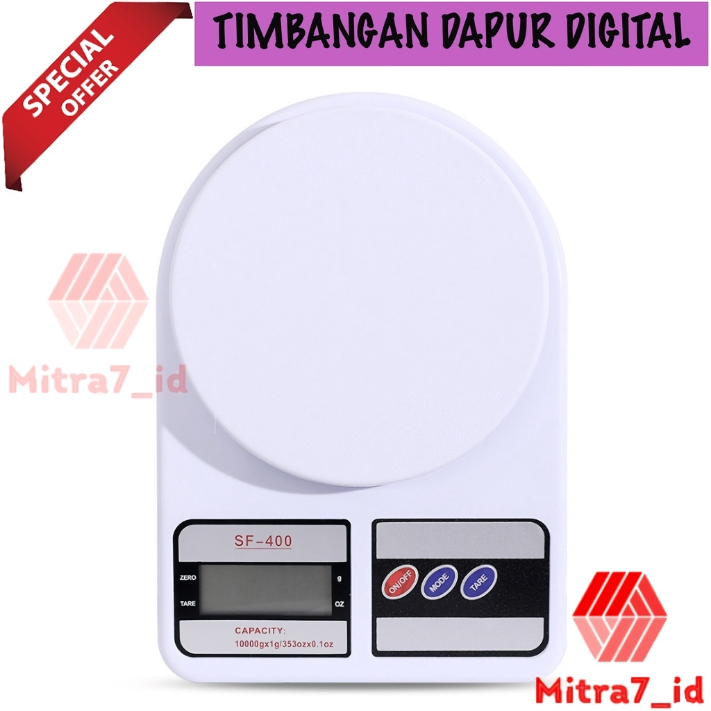 [M7] TIMBANGAN DAPUR DIGITAL SF-400 (FREE 2 BATERAI) / TIMBANGAN KUE / KITCHEN SCALE 7KG / TIMBANGAN DIGITAL 10 KG