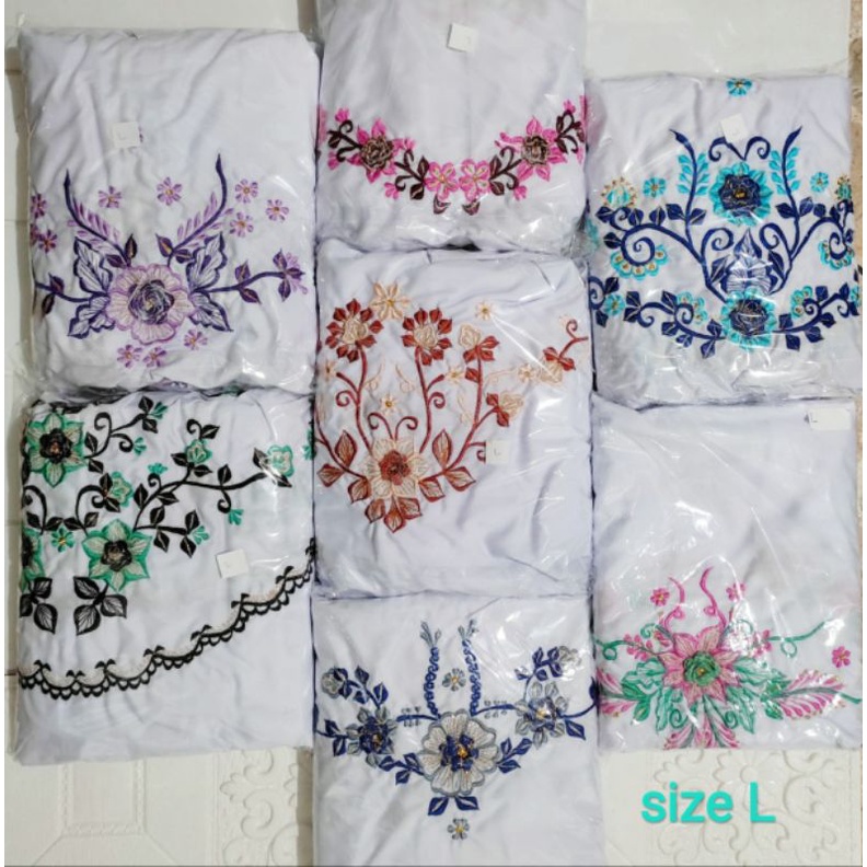 Mukena terusan bordir timbul