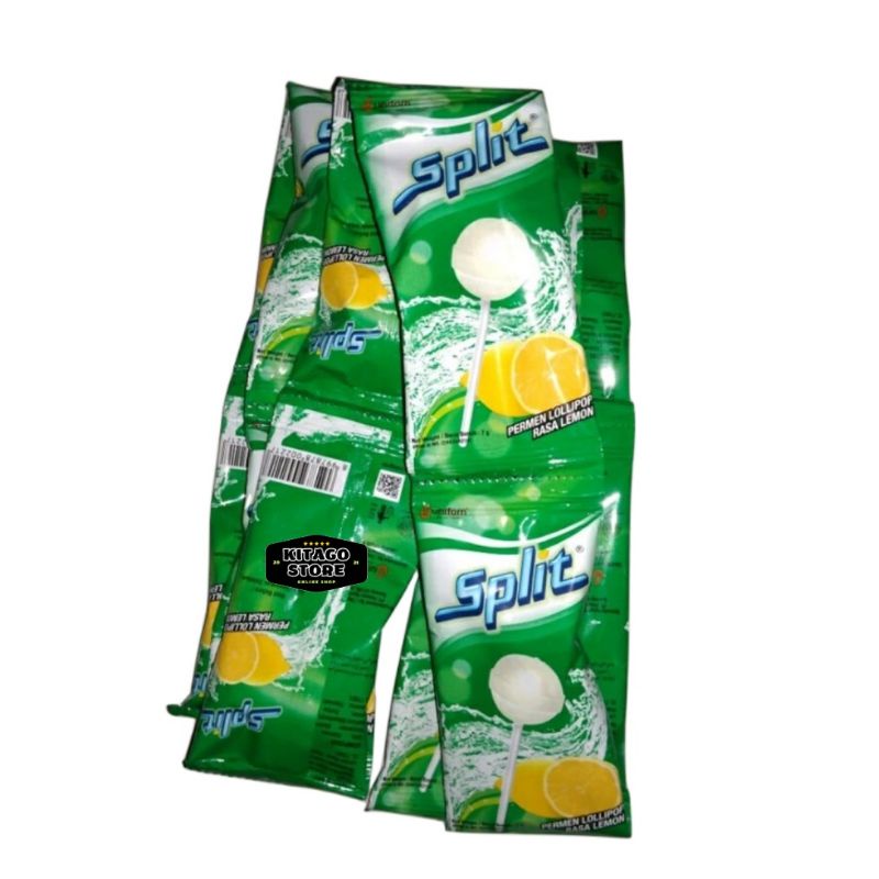 

Split Candy Permen Lollipop Rasa Lemon Sprite 7 gram (1 renceng isi 12 pcs)