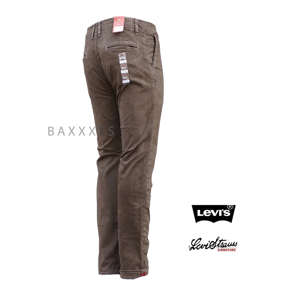 Levis 511 Chino Slim Fit - Celana Panjang Pria - Brown