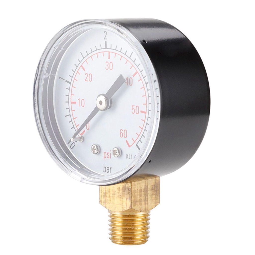Lanfy Alat Ukur Tekanan Air Mini 60PSI 1per4 &quot;NPT TS-50 Manometer
