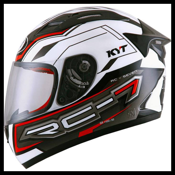 Helm Kyt Rc 7 Rc Seven White Black Red Full Face Rc7
