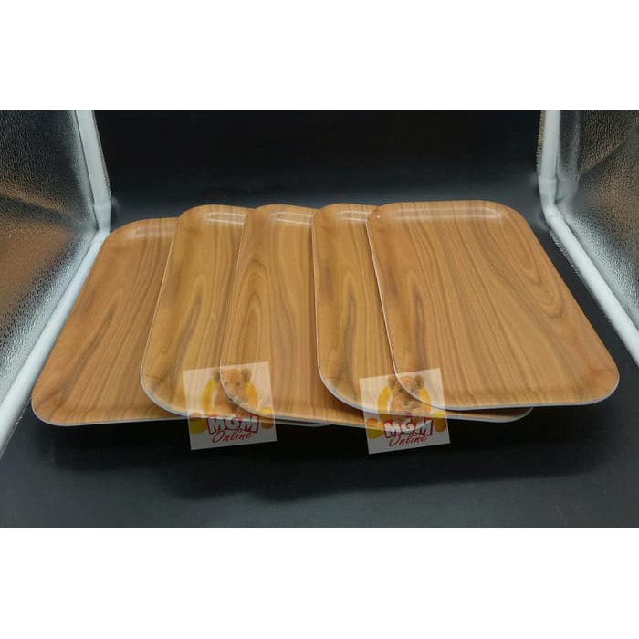 Nampan Nota - Nampan Bon motif Kayu Bahan Melamine 23 x 13 Cm