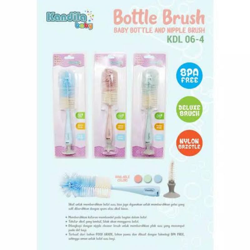 Kandila Baby Bottle &amp; Nipple Brush Clamp Silicone  - Kandila Sikat Botol &amp; Dot Bayi + Penjepit - Sikat Botol Bayi 3in1 Silikon KDL06-1 KDL06-2 Kdl06-4 KDL06-5 Kdl06-7 KDL06-9 KDL06-10