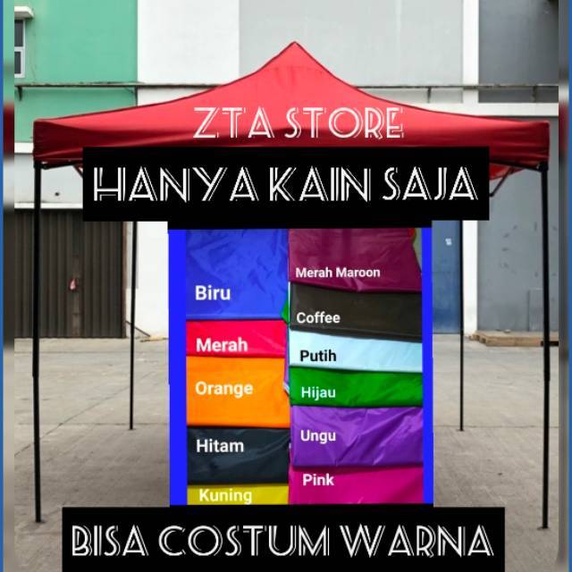 Atap tenda lipat 3x3 terpal kain tenda bazar cafe lipat