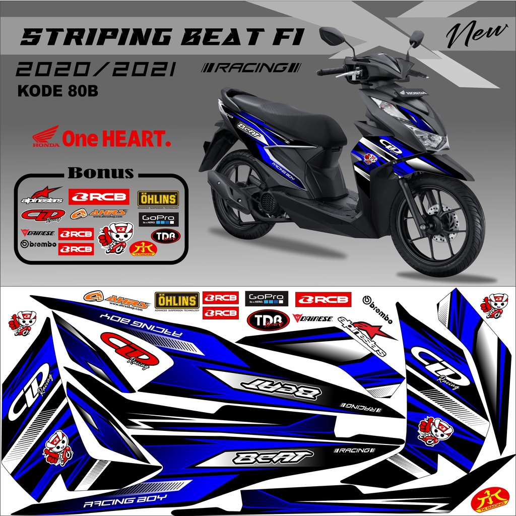 Stiker Variasi Beat Striping Beat kode 80