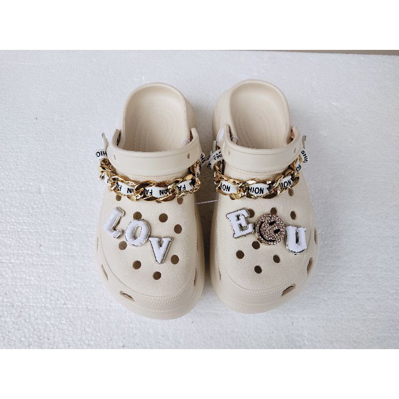 Bae Chain Clog Sandal Wanita Terbaru Slop Import Rantai Sendal Baim Karet Korea Kekinian Free Jibbitz not Crocs 5188-1