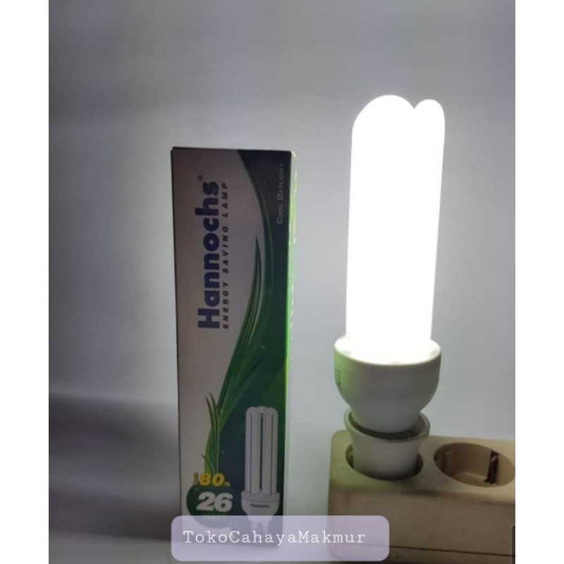 Lampu Bolham Hannochs LHE 26w 26watt 3U PLC Lampu Hemat Energy