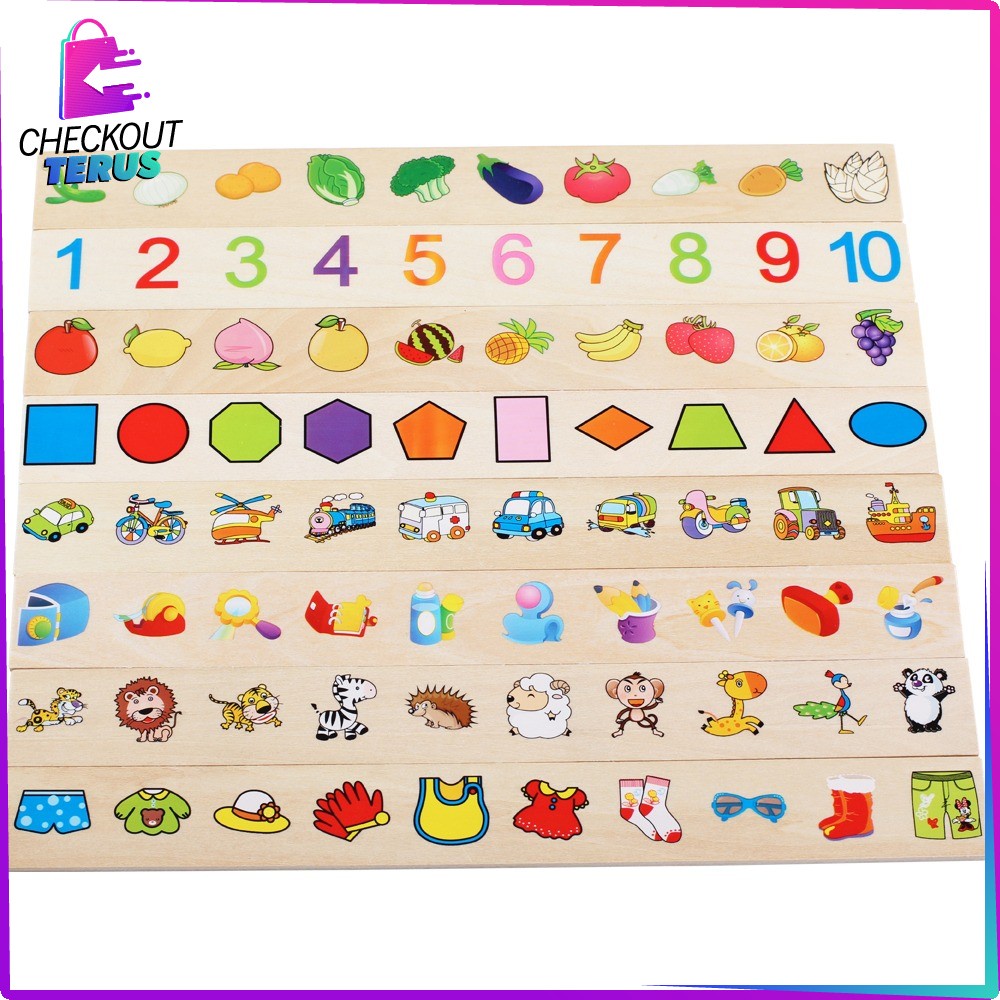 CT M176 Mainan Anak Puzzle Kayu Wooden Toys Bongkar Pasang Mainan Edukasi Montessori Bergambar Anak