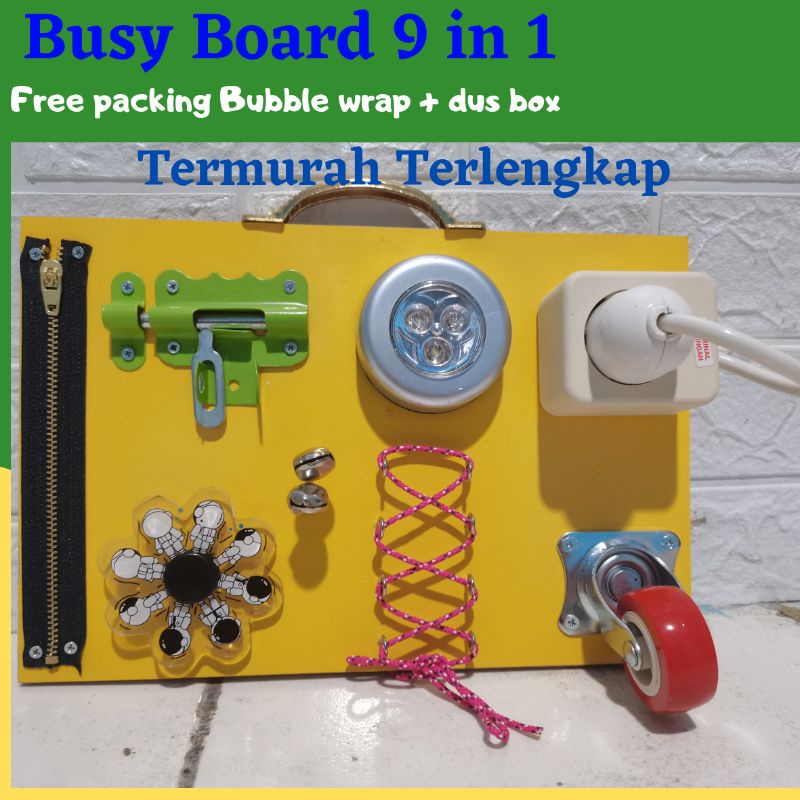 Busy Board Papan Mainan Edukasi Montessori Anak