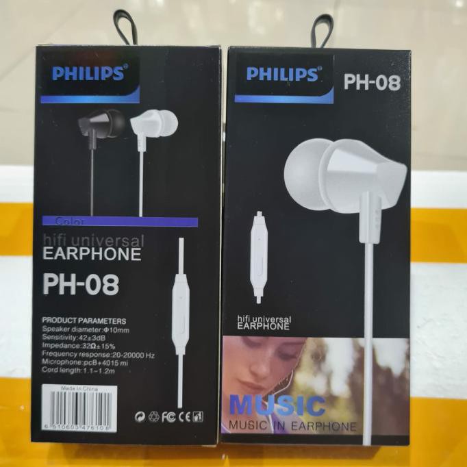 (ba) Handsfree Earphone Headset Philips Seri PH-08 PH-09 Super Bass